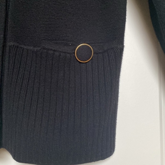Charter Club knit Cardigan Womens XL Black Gold buttons shawl collar Luxury - Picture 8 of 12